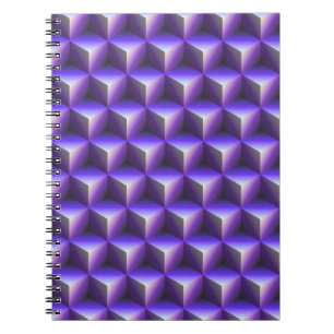 Abstract Purple Cube Block Pattern Notebook