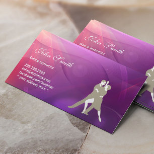 Abstract Purple Dance Instructor Business Card