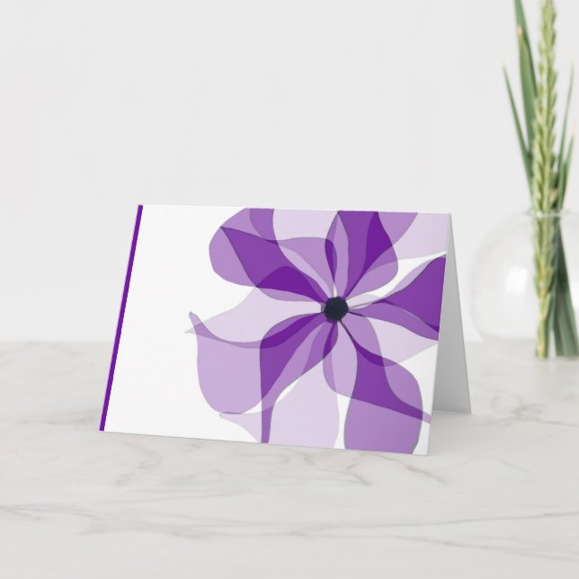 Abstract Purple Flower Card (Front)