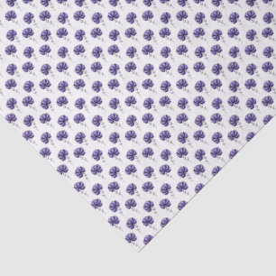 Abstract Purple Flower Doodle Art Style Tissue Paper
