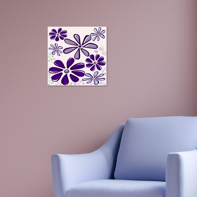 Abstract Purple Flower Doodle  Poster (Abstract Purple Flower Doodle Poster)