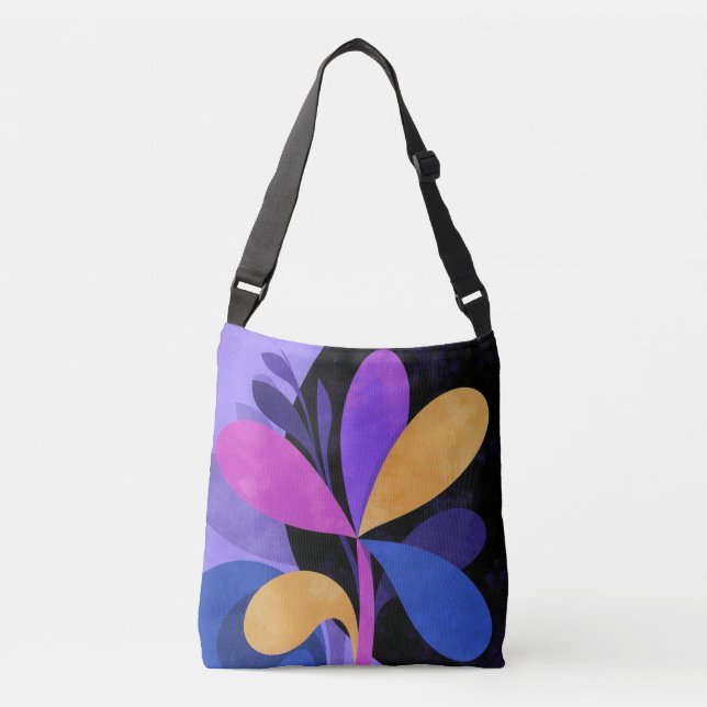 Abstract Purple Flower Tote Bag (Front)