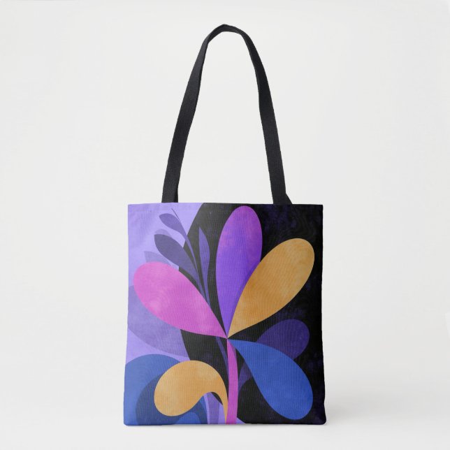 Abstract Purple Flower Tote Bag (Front)