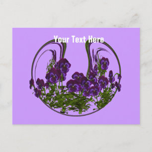 Abstract Purple Flowers Customisable Postcard