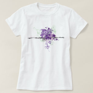 Abstract Purple Flowers Floral Bouquet T-Shirt