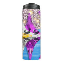 Abstract Purple Geometric Crystal Glitter Travel M