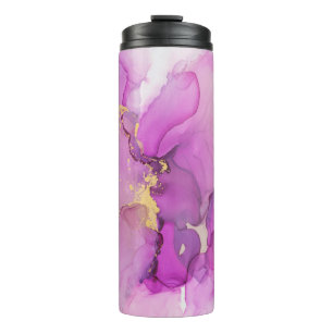Abstract purple, gold: mixing acrylics. thermal tumbler