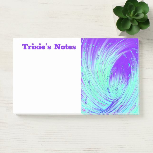 Abstract Purple & Green  Enchanted Garden  Post-it Notes (Office)