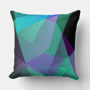 Abstract Purple & Green Throw Pillow