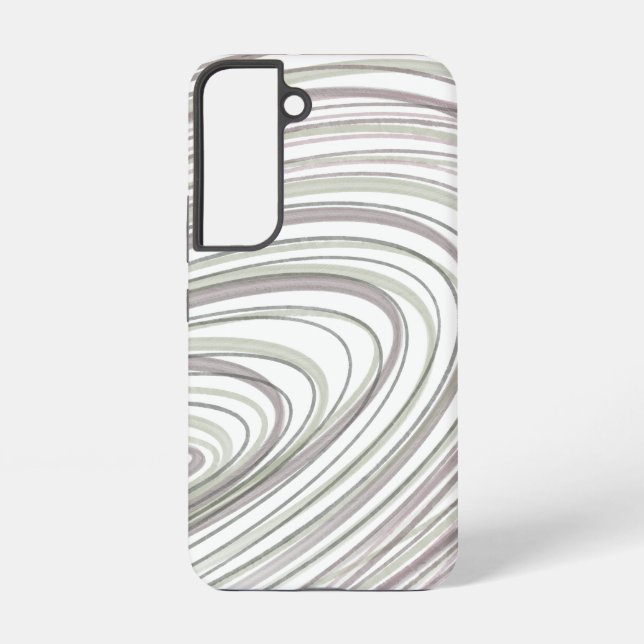 Abstract Purple Green White Swirls Samsung Galaxy S22 Case (Back)