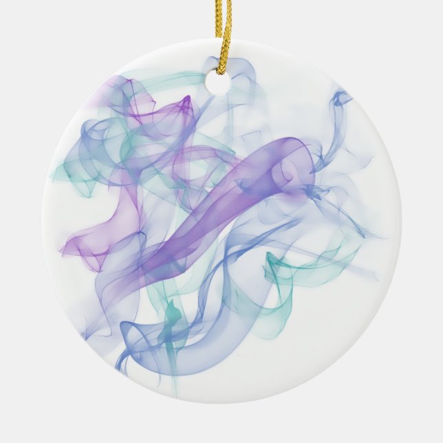 Abstract Purple Haze Ceramic Tree Decoration (Front)