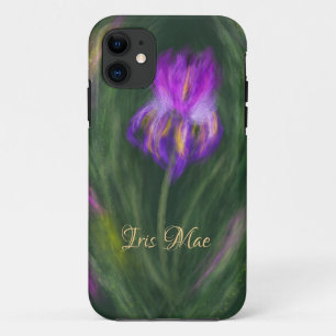 Abstract Purple Iris Floral iPhone 11 Case