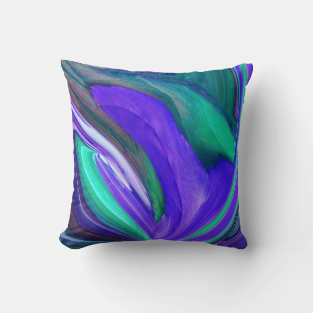 Abstract Purple Leaf Throw Pillow (Front)