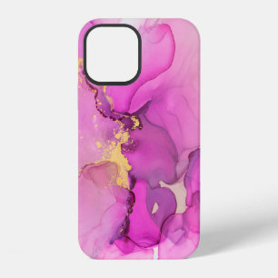 Abstract purple, lilac, pink, gold background, iPhone 12 case