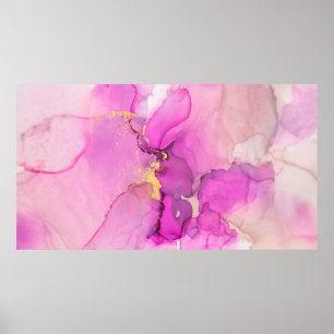 Abstract purple, lilac, pink, gold background, wal poster