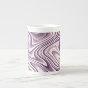 Abstract Purple Liquid Marble Bone China Mug