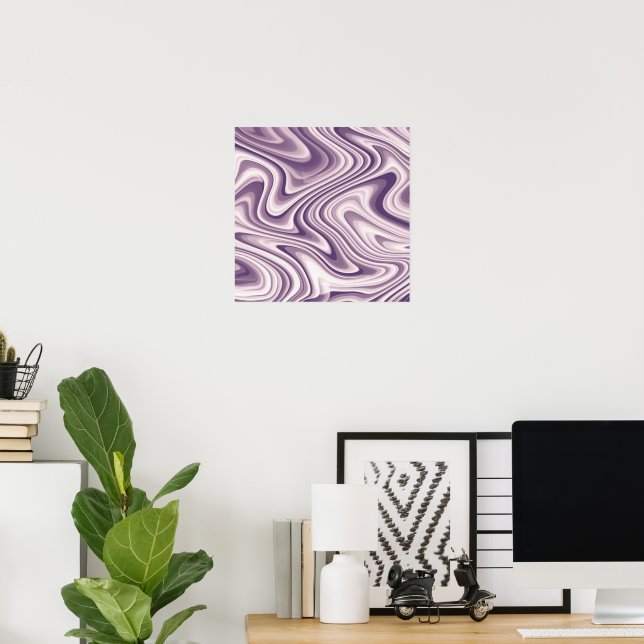 Abstract Purple Liquid Marble Poster (Home Office)