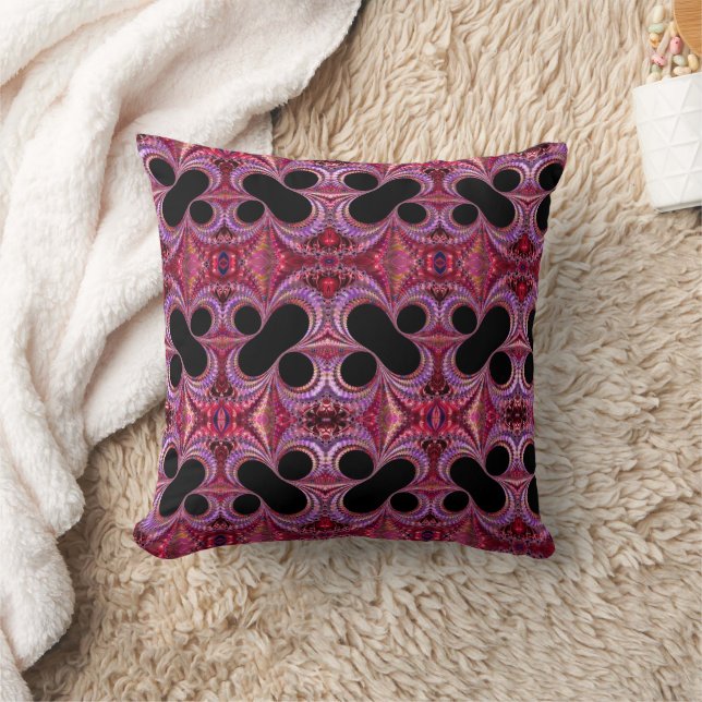 Abstract Purple Magenta Black Percent Sign Fractal Cushion (Blanket)