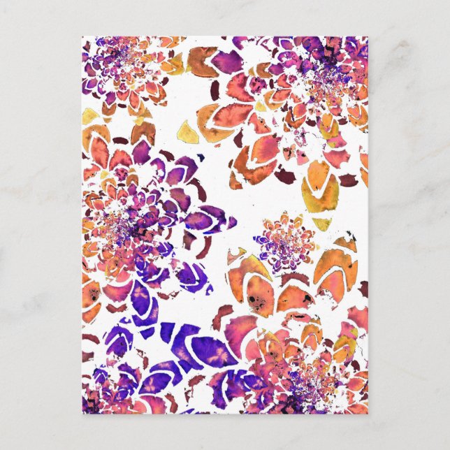 Abstract Purple Mandala Watercolor Pattern Postcard (Front)