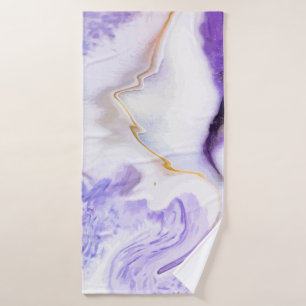 Abstract purple marble bath towel