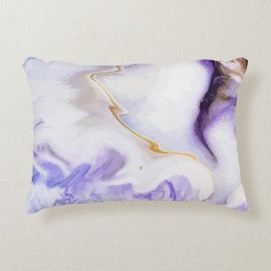 Abstract purple marble decorative cushion
