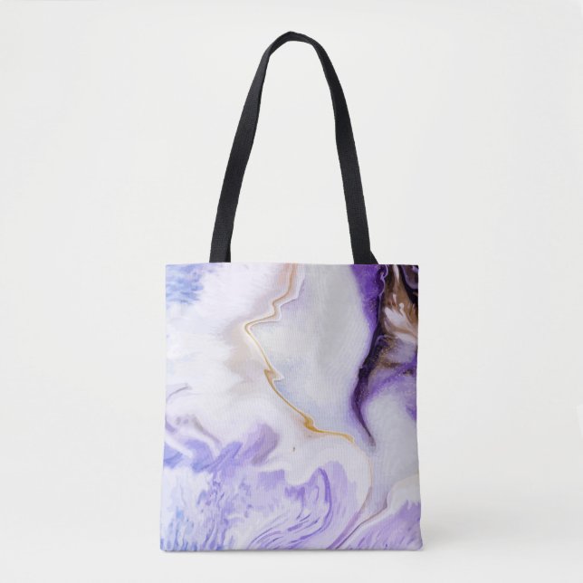 Abstract purple marble tote bag (Front)