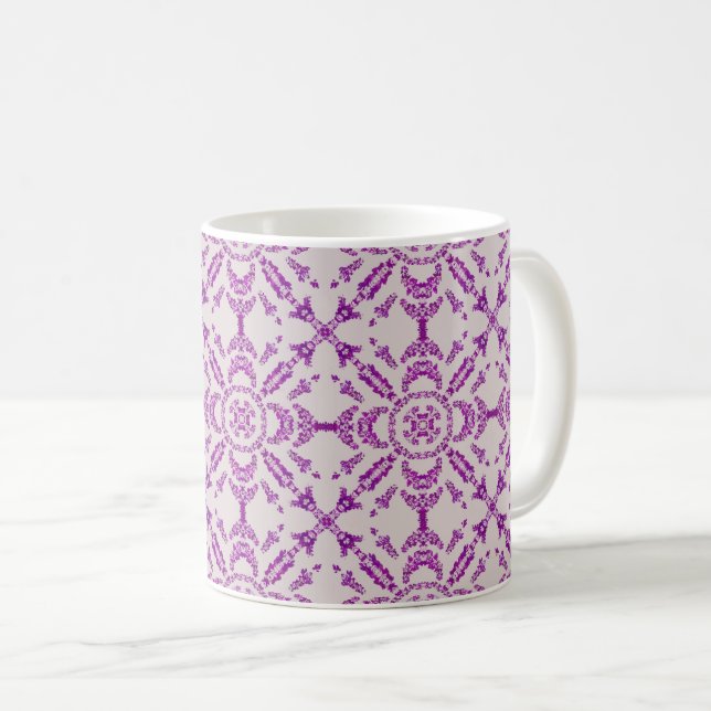 Abstract Purple Orchid Flower Design Pattern Art Coffee Mug (Front Right)