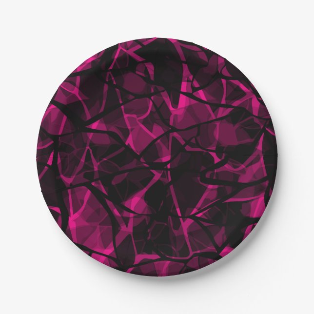 Abstract purple paper plate (Front)
