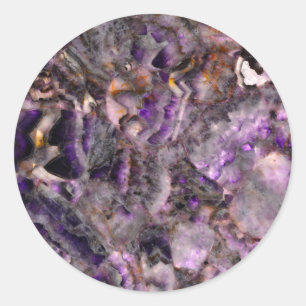 Abstract Purple pattern, purple quartz marble  Classic Round Sticker