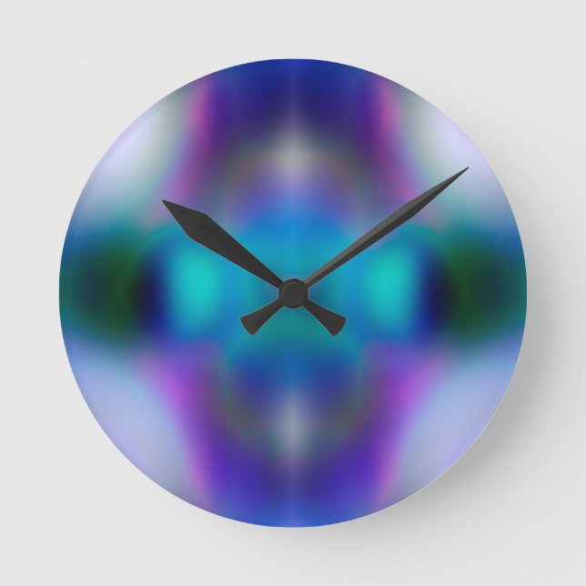 Abstract purple pattern round clock (Front)