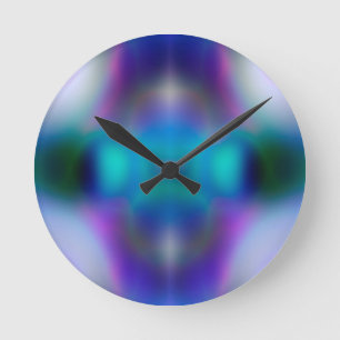 Abstract purple pattern round clock