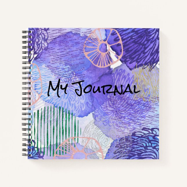 Abstract Purple, PInk & Green Personal Journal (Front)