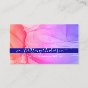 Abstract Purple Pink Personalised Loyalty Card