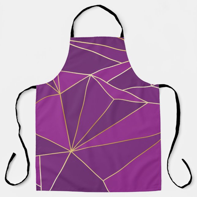 Abstract purple polygon artistic geometric with go apron (Front)