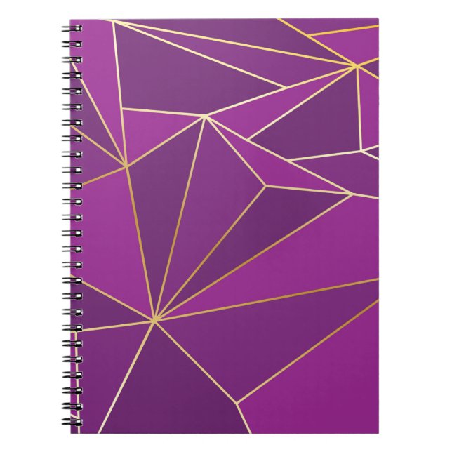 Abstract purple polygon artistic geometric with go notebook (Front)