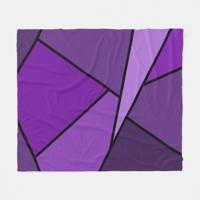 Abstract Purple Polygons Fleece Blanket (Front (Horizontal))