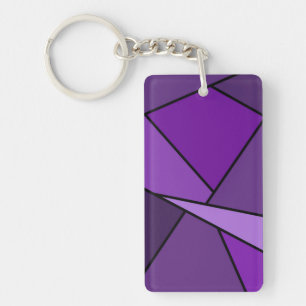 Abstract Purple Polygons Key Ring