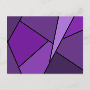 Abstract Purple Polygons Postcard
