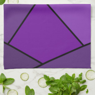 Abstract Purple Polygons Tea Towel