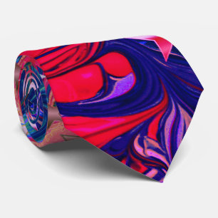 Abstract Purple Red Lilac Stars Festive Christmas Tie