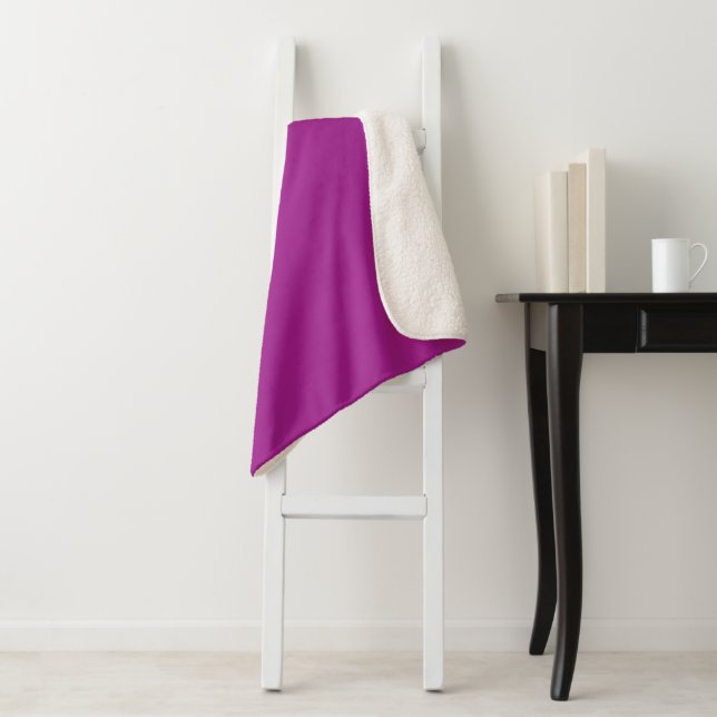Abstract purple Solid Plain Color Sherpa Blanket (In Situ)
