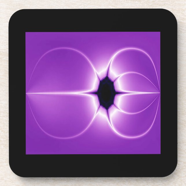 Abstract Purple Spider Fractal Coaster (Front)
