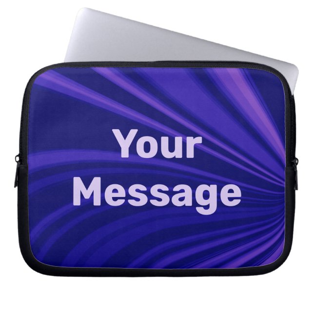 Abstract Purple Stripes Your Message Template Laptop Sleeve (Front)