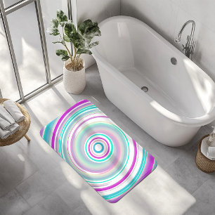 Abstract Purple Teal Spiral Bath Mat