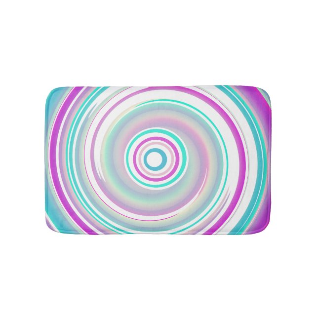 Abstract Purple Teal Spiral Bath Mat (Front)