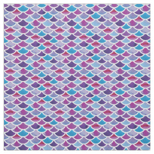 Abstract Purple Tones Mermaid Scale Pattern Fabric