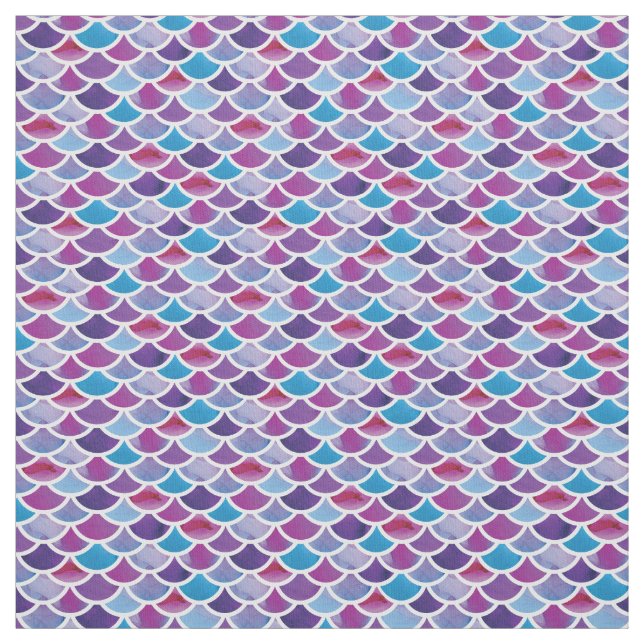 Abstract Purple Tones Mermaid Scale Pattern Fabric (Swatch)