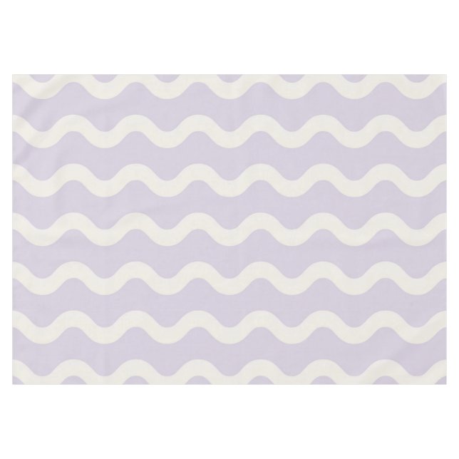 Abstract Purple Wavy Stripe Stylish Spring Dining Tablecloth (Front (Horizontal))