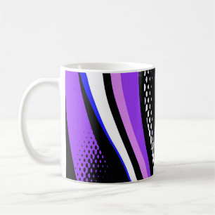 Abstract Purple White and Black Curve Coffee Mug