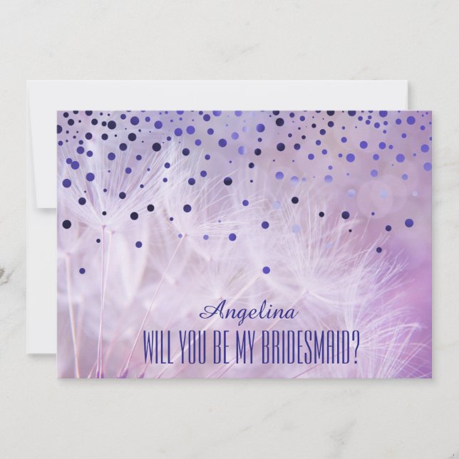 Abstract Purple Will you be my bridesmaid? Invitation (Front)